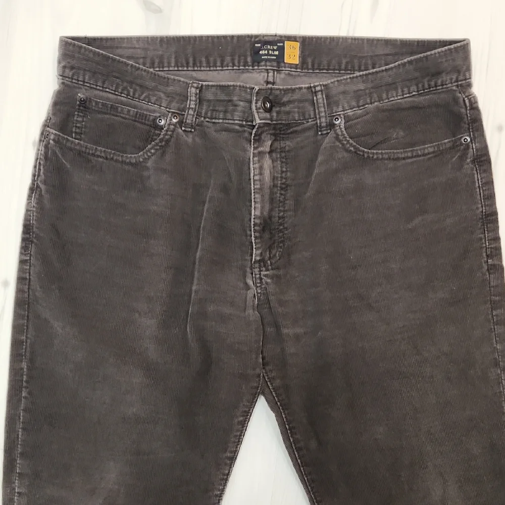 ​J.CREW 484 Slim Fit Corduroy Pants 36x32 Dark Grey Charcoal Preppy Minimalist
